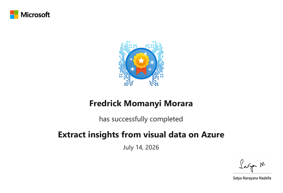 Extract insights from visual data on Azure Certificate